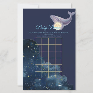 Carte de jeu de bingo Bébé Lune Céleste | Baleine