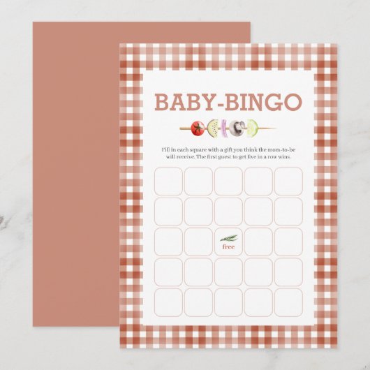 Carte de Jeu de Bingo de Bébé Aquarelle Bébé (Devant / Derrière)