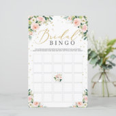Carte de jeu de bingo de douche de bingo vert flor (Debout devant)