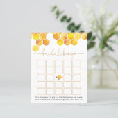 Carte de jeu de bingo de la mariée d'abeilles doré (Debout devant)