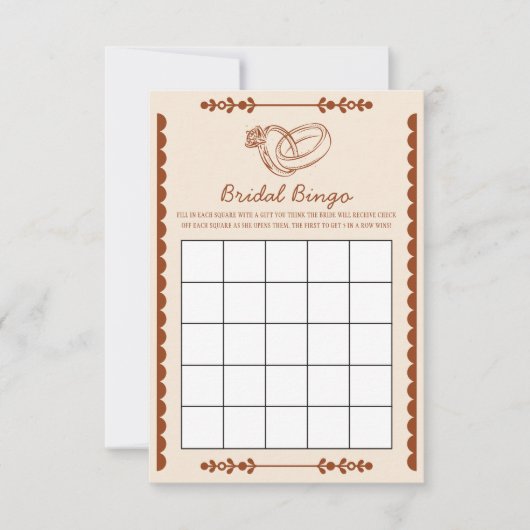 Carte de jeu de bingo de mariage western (Devant)