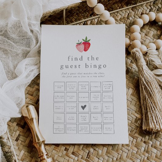 Carte de jeu de bingo HEIDI Strawberry Find the Gu