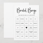 Carte de jeu de bingo noir et blanc à script moder (Devant / Derrière)