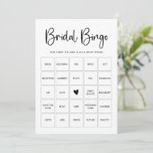 Carte de jeu de bingo noir et blanc en script mode (Debout devant)