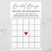 Carte de jeu de bingo nuptiale pour douche de coup (Devant)