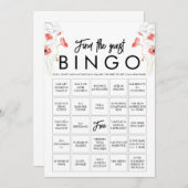 Carte de jeu de bingo personnalisable de fleurs sa (Devant / Derrière)