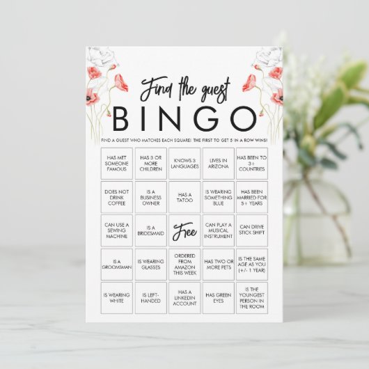 Carte de jeu de bingo personnalisable élégante ave (Debout devant)