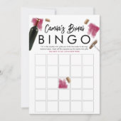 Carte de jeu de bingo pour amateurs de vin élégant (Devant)