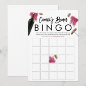 Carte de jeu de bingo pour amateurs de vin élégant (Devant / Derrière)
