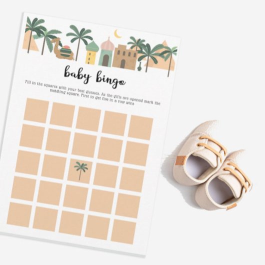 Carte de jeu de bingo pour Baby Shower Cute Camel