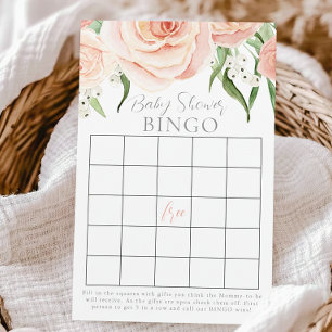 Carte de jeu de bingo pour Baby Shower Fille aux f