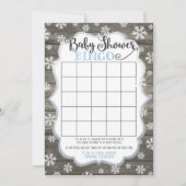 Carte de jeu de bingo pour Baby Shower Petit floco (Devant)