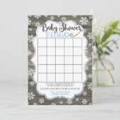 Carte de jeu de bingo pour Baby Shower Petit floco (Debout devant)