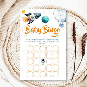 Carte de jeu de bingo pour baby shower Space Baby 