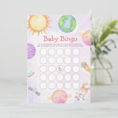 Carte de jeu de bingo pour baby shower sur le thèm (Debout devant)