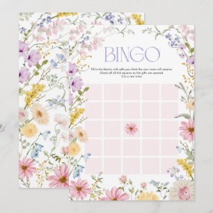Carte de jeu de bingo pour baby shower sur les fle