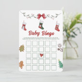 Carte de jeu de bingo pour bébé à la douche de béb (Debout devant)