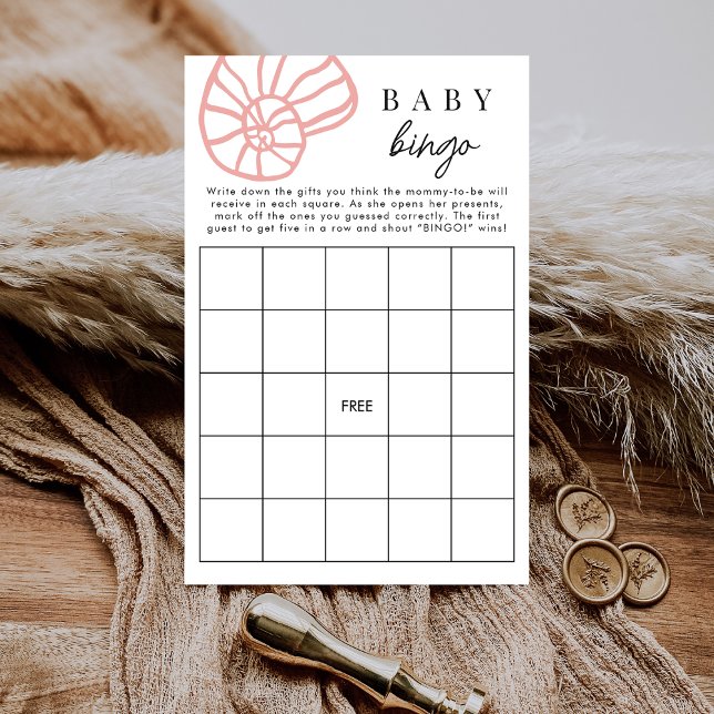 Carte de jeu de bingo pour bébé côtier de la plage (Créateur téléchargé)