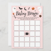 Carte de jeu de bingo pour bébé fille rose pour la (Devant)