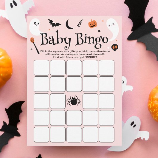 Carte de jeu de bingo pour bébé fille rose pour la