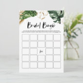 Carte de jeu de bingo pour douche de mariée tropic (Debout devant)