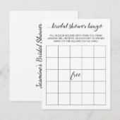 Carte de jeu de bingo pour enterrement de vie de j (Devant / Derrière)