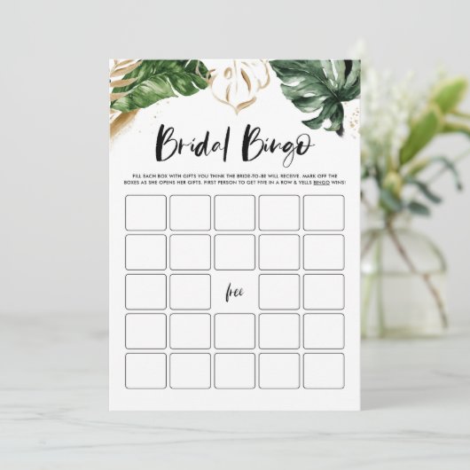 Carte de jeu de bingo pour enterrement de vie de j (Debout devant)