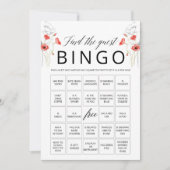 Carte de jeu de bingo pour invité(e) à la fête de  (Devant)