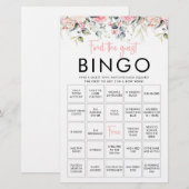 Carte de jeu de Bingo pour invités | Blush Floral (Devant / Derrière)