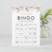 Carte de jeu de bingo pour invités Blush Floral Fi (Debout devant)