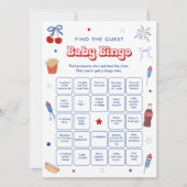 Carte de jeu de bingo pour la douche de bébé fille (Devant)