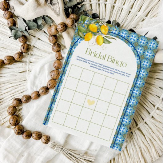 Carte de jeu de bingo pour la douche de la mariée 
