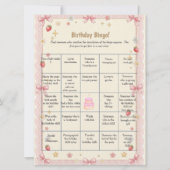 Carte de jeu de Bingo pour les invités à l'anniver (Devant)