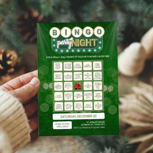 Carte de jeu de bingo pour les vacances de Noël