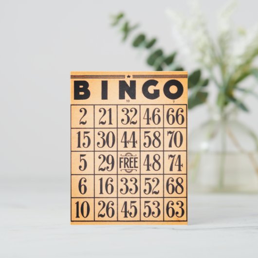 Carte de jeu de bingo vintage (Debout devant)