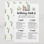 Carte de jeu de boisson pour fête d'anniversaire m (Devant / Derrière)