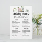 Carte de jeu de boisson pour fête d'anniversaire m (Debout devant)