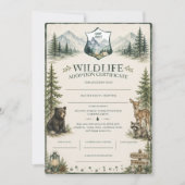 Carte de jeu de certificat d'adoption de faune for (Devant)