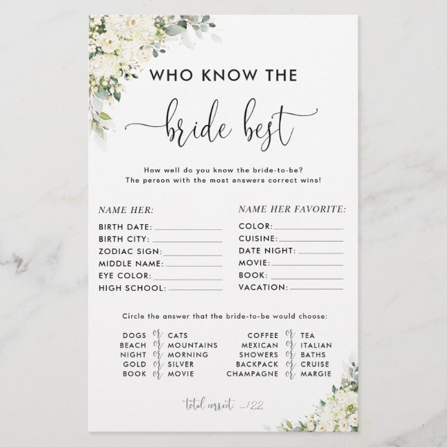 Carte de jeu de chaussure de douche de mariage à m (Devant)