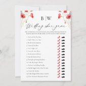 Carte de jeu de chaussure de mariage florale rouge (Devant)