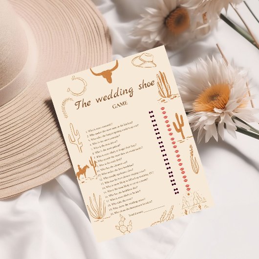 Carte de jeu de chaussures Boho Western mariage We