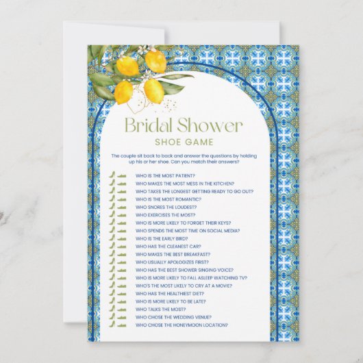 Carte de jeu de citron méditerranéen Fête des mari (Devant)