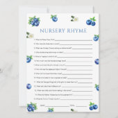 Carte de jeu de comptine pour la baby shower Blueb (Devant)