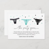 Carte de jeu de culotte pour douche de mariage lin (Devant / Derrière)