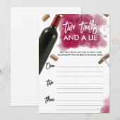 Carte de jeu de deux vérités et un mensonge sur le (Devant / Derrière)