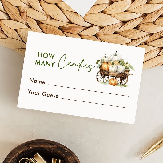 Carte de jeu de devinette de bonbons de la citroui