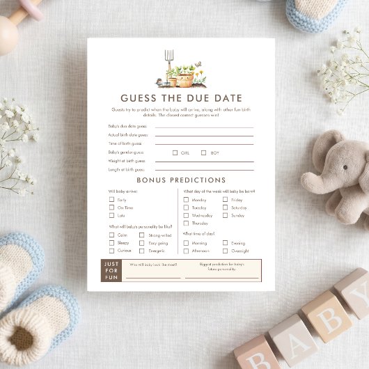 Carte de jeu de devinette de date de naissance Lit