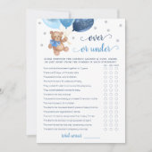 Carte de jeu de devinette Over ou Under pour Baby (Devant)
