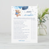 Carte de jeu de devinette Over ou Under pour Baby (Debout devant)