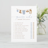 Carte de jeu de devinette pour Baby Shower Cowboy (Debout devant)